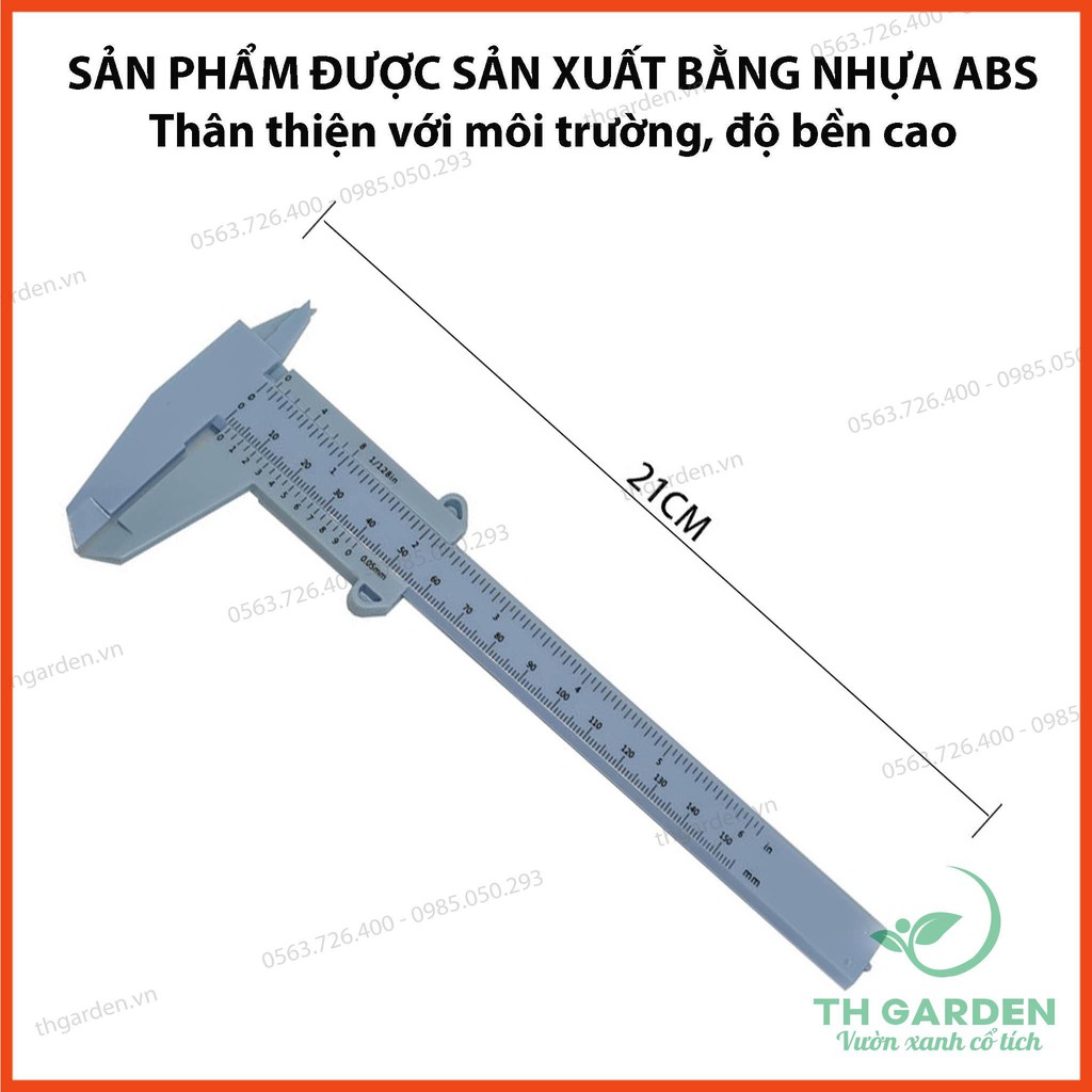 Thước Kẹp Cơ TH Garden 150mm Bằng Nhựa Cao Cấp - Thước Đo Đường Kính - Không Sợ Gỉ