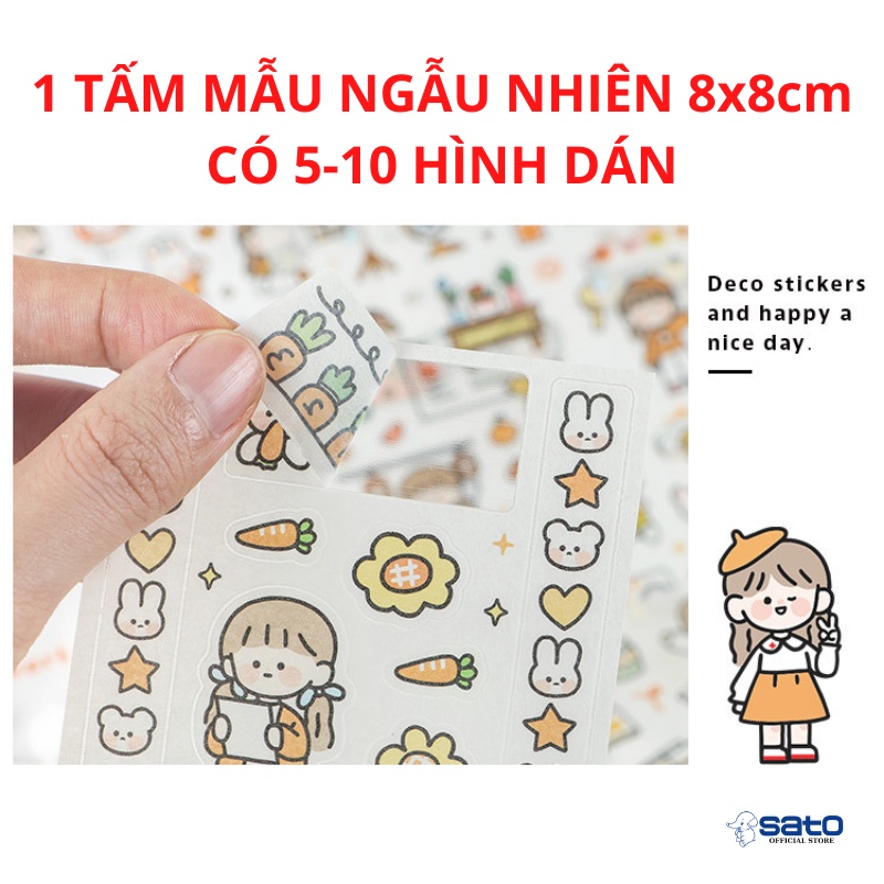 Miếng dán Sticker dễ thương trang trí giá đỡ sách, laptop, điện thoại