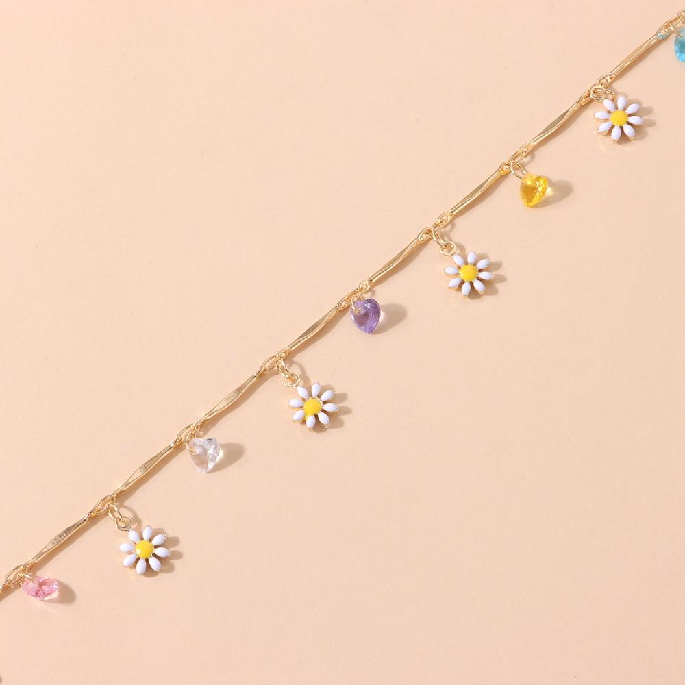 Vòng cổ Hạt Charm Mặt Hoa Cúc Nhiều Màu Đáng Yêu Cho Nữ Kat1