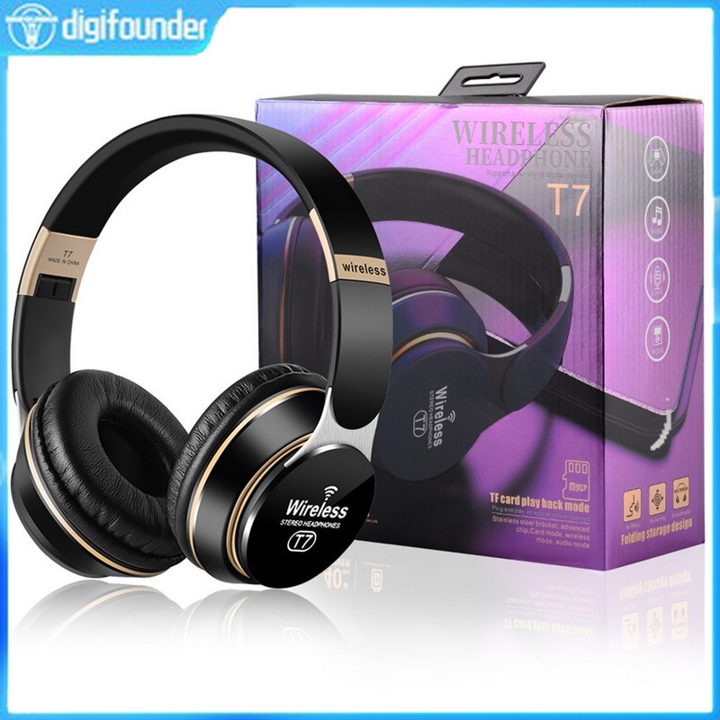 Tai nghe bluetooth không dây 3d Dg T7 hỗ trợ thẻ nhớ TF 3.5mm tùy chọn màu sắc