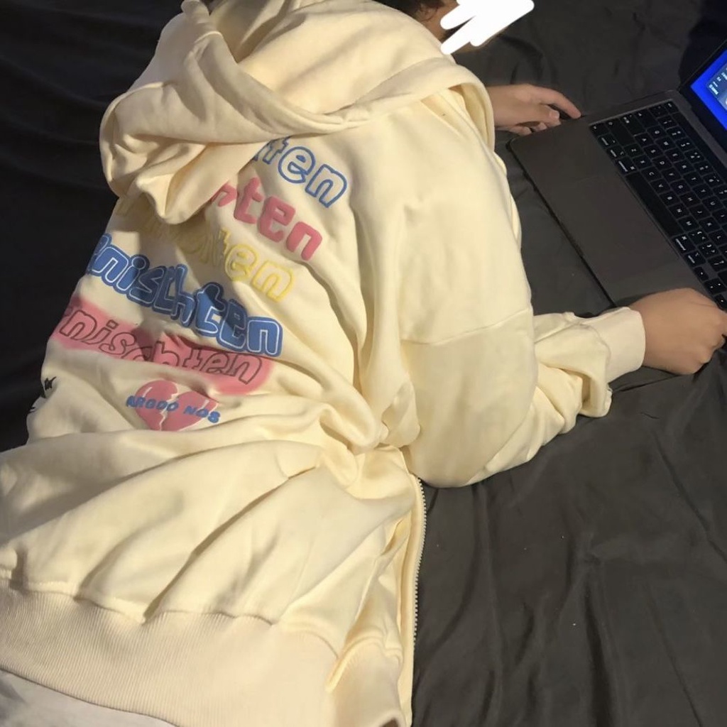 【Yuki】Áo khoác thu đông in chữ 1 lớp dày dặn | BigBuy360 - bigbuy360.vn