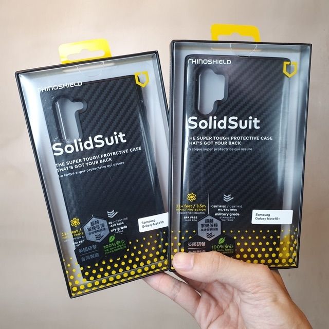 Ốp Lưng Rhinoshield Solidsuit Cho Samsung Note 10 / Note 10 Plus Dạng Carbon