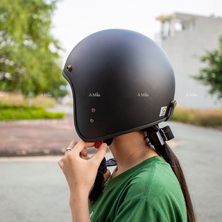 Nón Bảo Hiểm 3/4 Damtrax Đen Trơn
