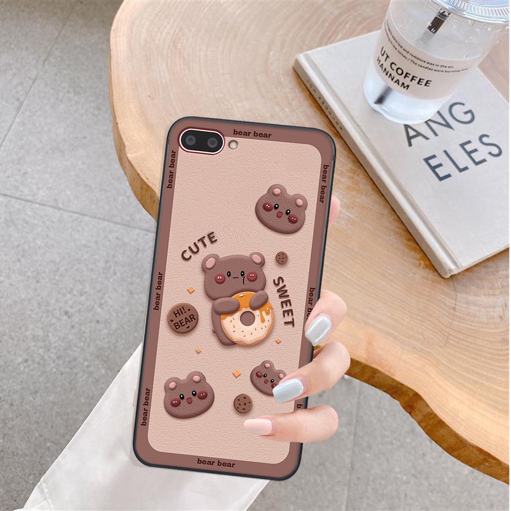 Ốp lưng Oppo A3S / A1K / A5 2018/REALME C1/C2  in hình Gấu nâu - hồng, Gấu Be@rick  cực CUTE, DỄ THƯƠNG