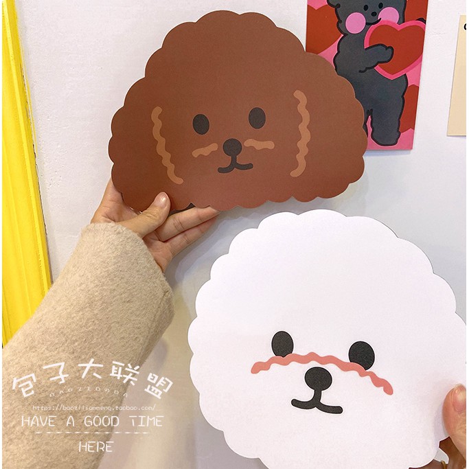 （24h delivery）W&amp;G Nordic simple style Rubber antiskid cartoon family cute curly teddy dog bibi bear shape mini mouse pad for students  mouse pad pad chuột cute