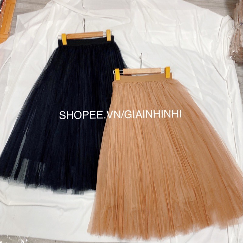 Chân váy lưới xòe cạp chun, Chân váy dáng dài CV905 - Dài 73cm - NhiNhiShop | BigBuy360 - bigbuy360.vn