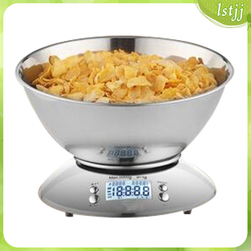 Digital Kitchen Scale, Electronic Powder Food Scale with Removable Bowl, for Cooking Baking, Room Temperature and Alarm Timer