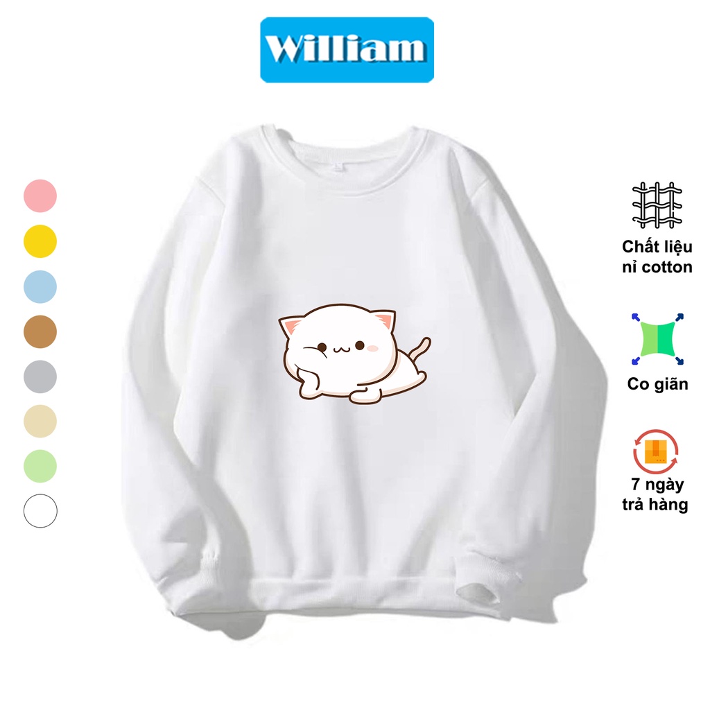 Áo sweater nam nữ hình Mèo dễ thương chất nỉ bông dày dặn, in Pet cao cấp William - DS225