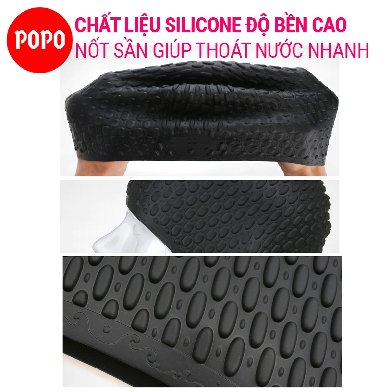 Mũ bơi người lớn nón bơi cho nam và nữ che tai POPO CA32 mũ bơi silicone có nốt sần