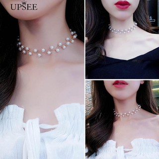 Vòng cổ Hai Lớp Đính Ngọc Trai Nhân Tạo Thời Trang Dành Cho Nữ