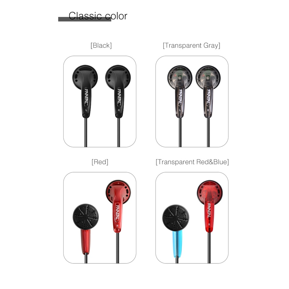 FAAEAL 4Pcs Iris Ancestor In-ear Headset 3.5mm Wired Earphones Balanced Sound Earbuds