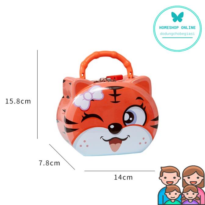 Kắt Sắt Mini Hình Con Hổ Siêu Hot, Két Sắt Tiết Kiệm Tiền Cho Bé Hình Elsa, oto, hổ, kitty trai gái Home Shop Online