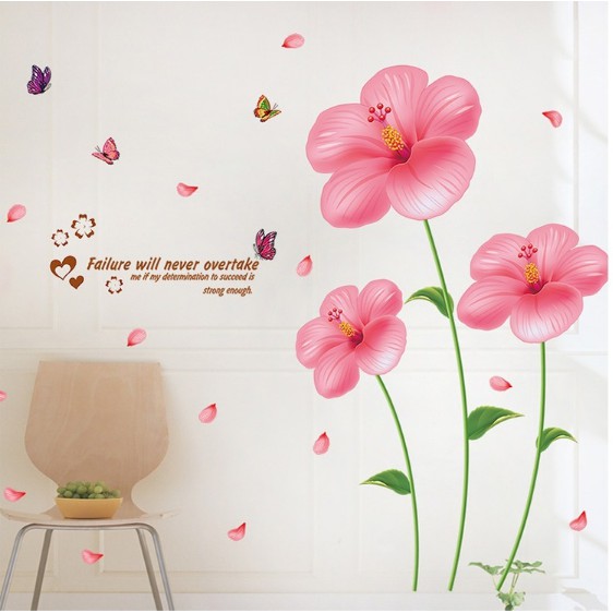 Decal trang trí hoa Hồng lớn