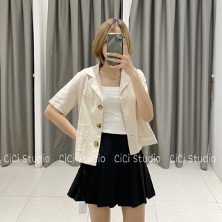 Áo blazer dáng lửng - ảnh thật
