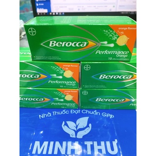 Viên sủi bổ sung vitamin, khoáng chất Be-roc-ca Performance Orange vị cam tuýp 10 viên