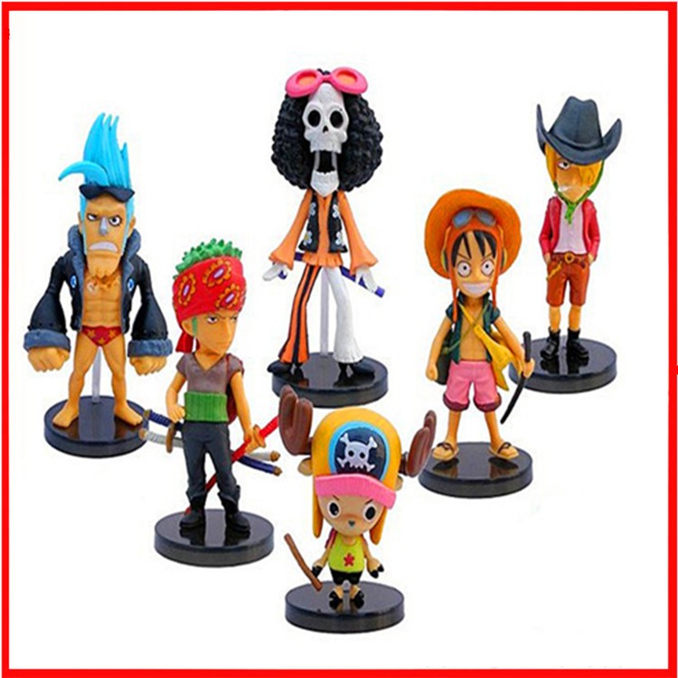 {Mô hình OnePiece cao 6-9 cm} Combo 6 mô hình One Piece - Team Luffy mũ rơm đồ chơi nhân vật Chibi Anime Figures giá rẻ