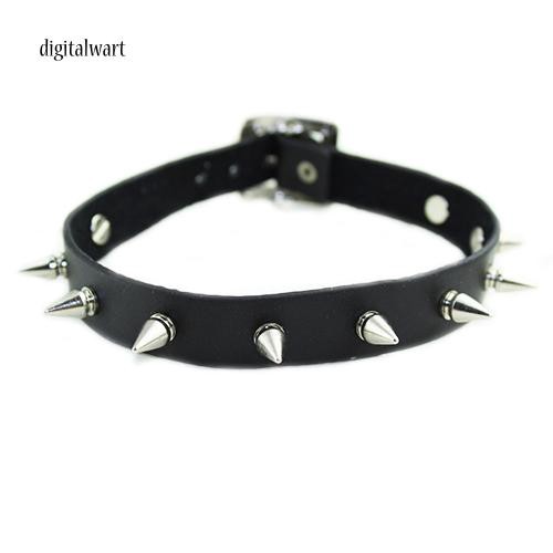 Vòng cổ choker giả da đính đinh tán thời trang cá tính cho nam nữ