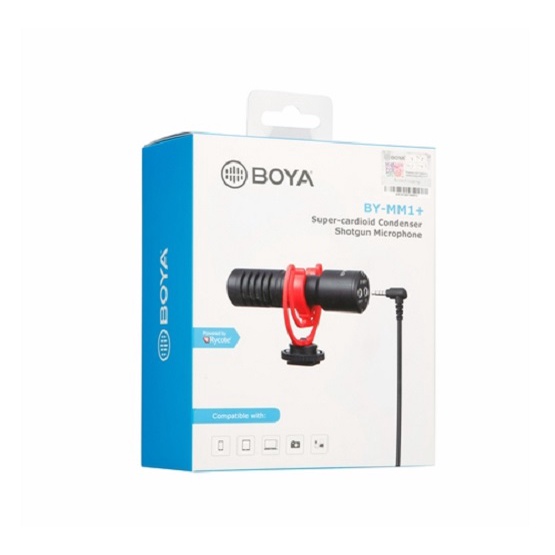 BOYA BY-MM1+ - Micro thu âm cổng 3.5mm dành cho Điện thoại và Máy ảnh