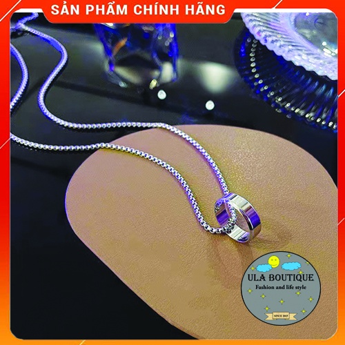 Dây chuyền thép Titan không gỉ lồng nhẫn ULa Shop phong cách Hàn Quốc new arrival 2022 VC8