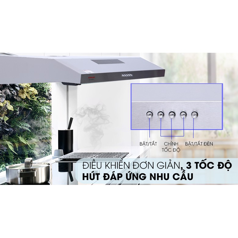 Máy hút mùi tự hủy SUNHOUSE SHB6118B