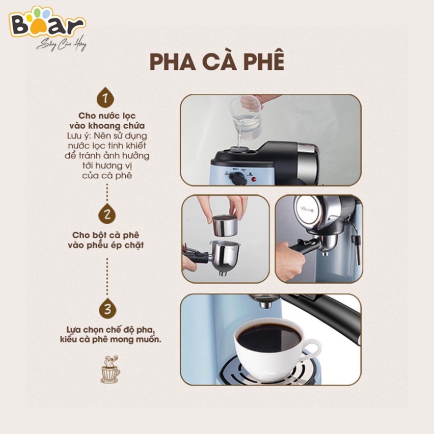 [Mã ELHADEV giảm 4% đơn 300K] Máy pha cà phê Espresso Bear CF-B02V1 (KFJ-A02N1)