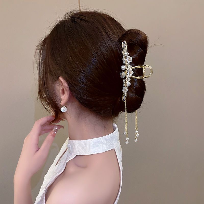 Kẹp Tóc Hình Bông Hoa Phối Tua Rua Phong Cách Cổ Điển Cao Cấp Thời Trang Mùa Thu Mới Cho