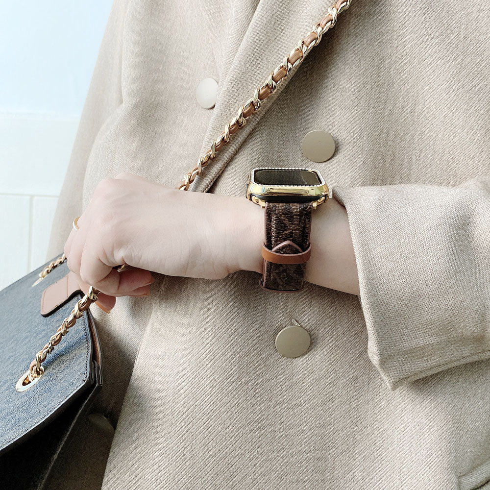 Dây Da Cao Cấp Cho Đồng Hồ Thông Minh Apple Watch 6 Se 5 4 40mm 44mm Mk Kích Thước 6 / 5 / 4 / 3 / 2 / 1