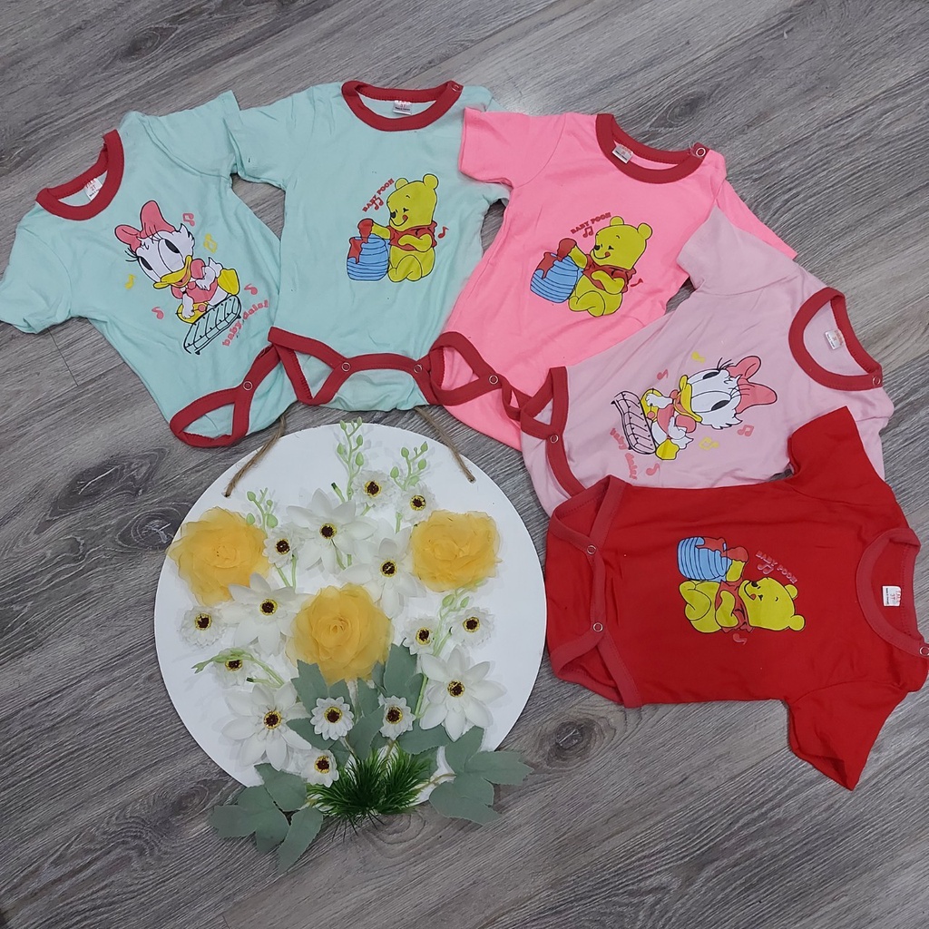 Bộ Bodysuit Cộc Tay Nhiều Họa Tiết Cho Bé Trai Và Bé Gái từ 0-12 tháng (3-12kg)