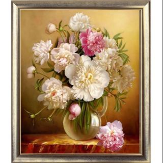 Tranh thêu chữ thập bình hoa cẩm trướng thêu kín HH0814( 70 80cm) mn0136(70 80) thumbnail