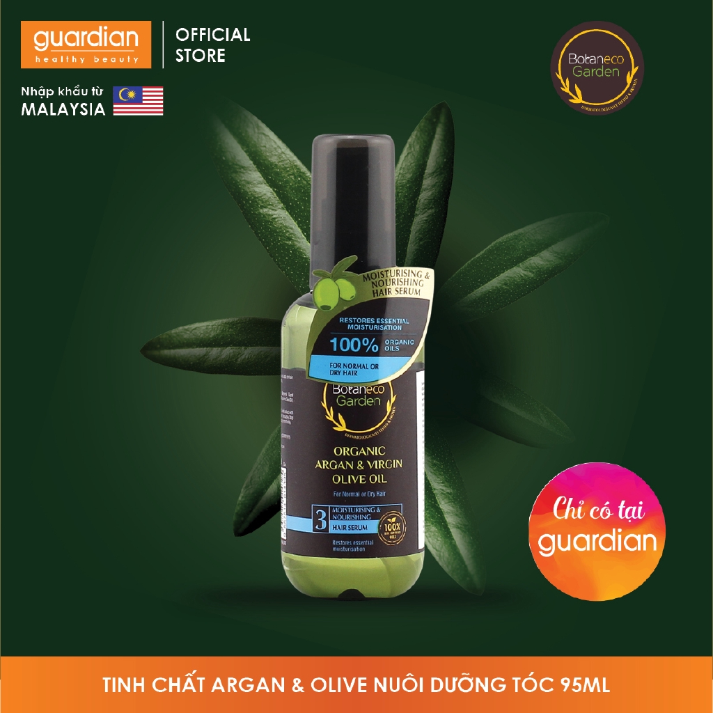 Serum dưỡng ẩm và nuôi dưỡng tóc Botaneco Garden Organic Argan & Virgin Olive Oil (95ml)