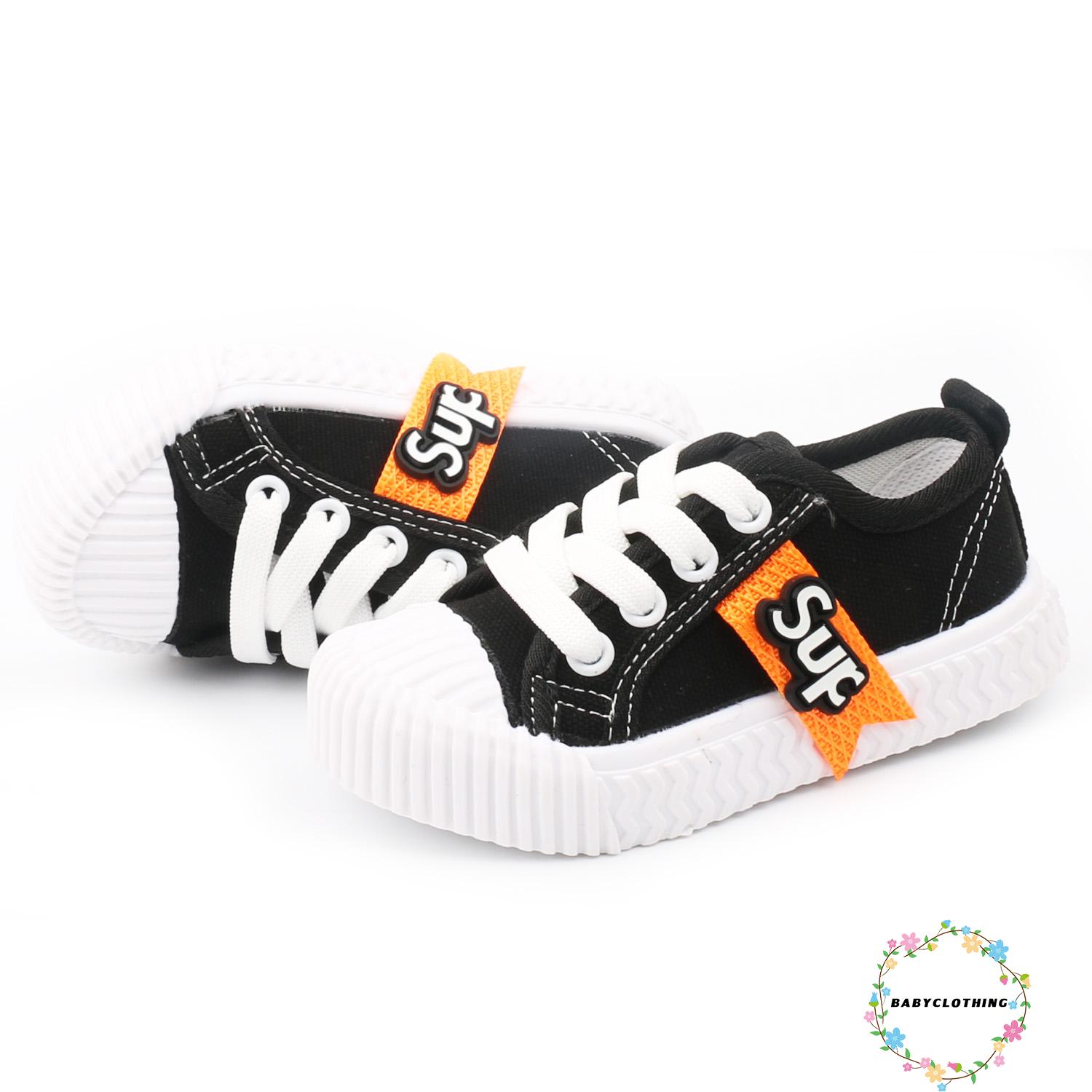 BBCQ-Kids Canvas Shoes Non-slip Sneakers Comfortable Casual Shoes for Toddler School Running