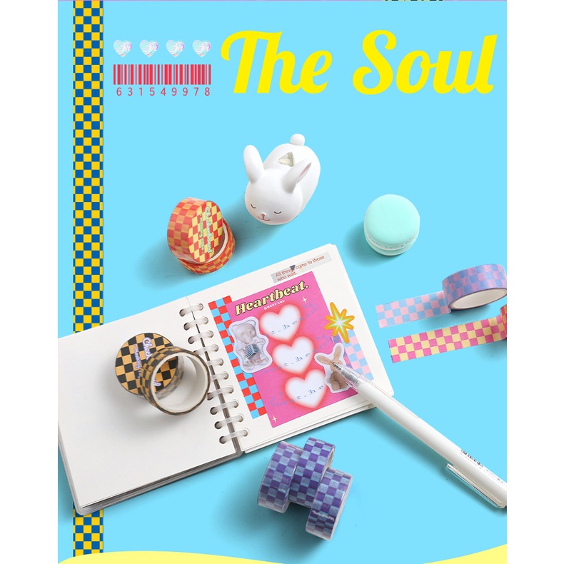 1 Cuộn Băng Keo Nhiều Màu Sắc Tự Nhiên Trang Trí Sổ Tay Sáng Tạo DIY