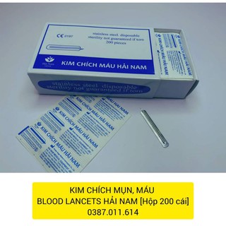 KIM CHÍCH MỤN, MÁU BLOOD LANCETS HẢI NAM [Hộp 200 cái]