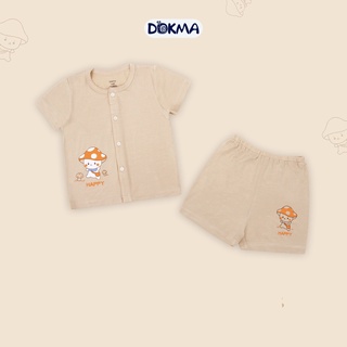 [Mã BMLT30 giảm đến 30K đơn 299K] DB1045 Bộ quần áo cài giữa cộc tay Dokma (3-9M)