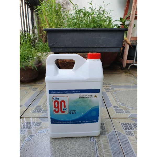 Cồn CN 90 độ bình  5 lít  giá  rẻ, Sát khuẩn  đồ  dùng, tặng bình xịt phun  sương kèm theo,