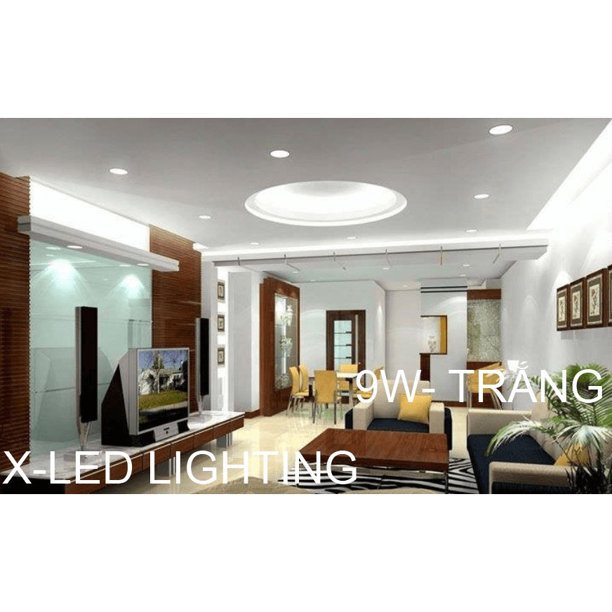 Đèn âm trần thạch cao 9w, 3 màu, 1 màu - Phi 90mm