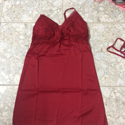 Váy ngủ sexy lụa satin bigsize có mút đệm ngực🔥Freeship 50k 🎁 đồ ngủ hai dây cao cấp phối lưới ren gợi cảm giá rẻ