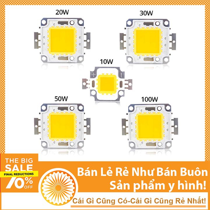 Nhân LED 12V 100W Màu Trắng Sáng/Vàng Ấm