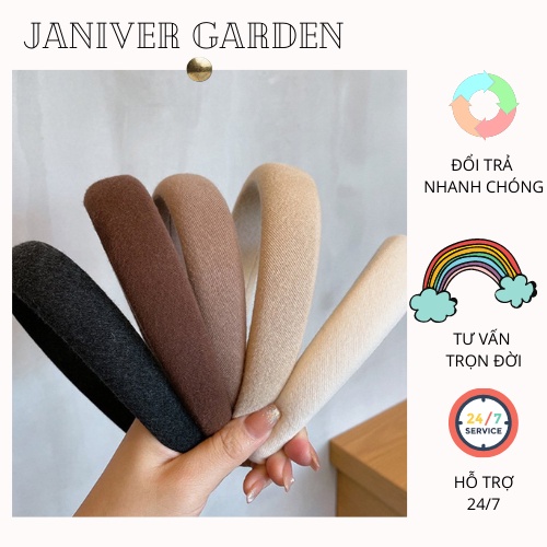 Bờm tóc Hàn Quốc bản to, Bờm vải vintage đẹp, Cài tóc nữ