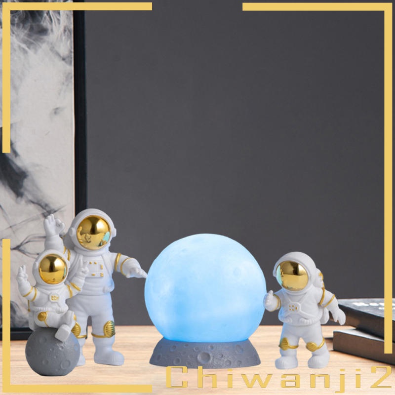 Set 4 vật trang trí hình phi hành gia trang trí phòng khách/phòng ngủ