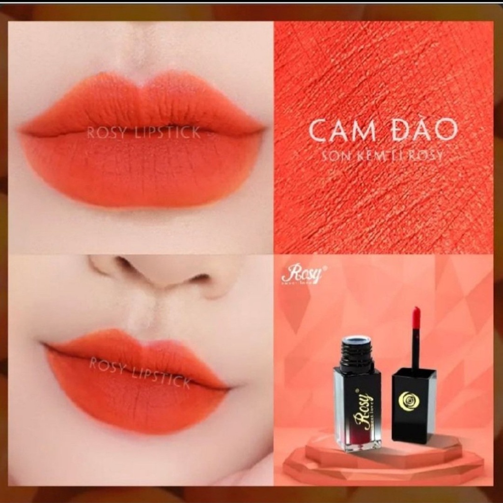 Son Kem Lì Rosy Công Nghệ Hàn Quốc lên màu chuẩn, mềm môi, không chì