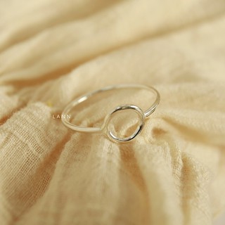 Nhẫn mặt tròn line BẠC S925 LANN R188