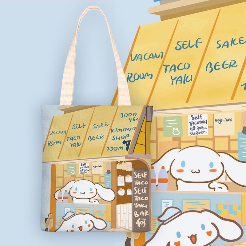 Túi vải canvas in hình chú chó đáng yêu