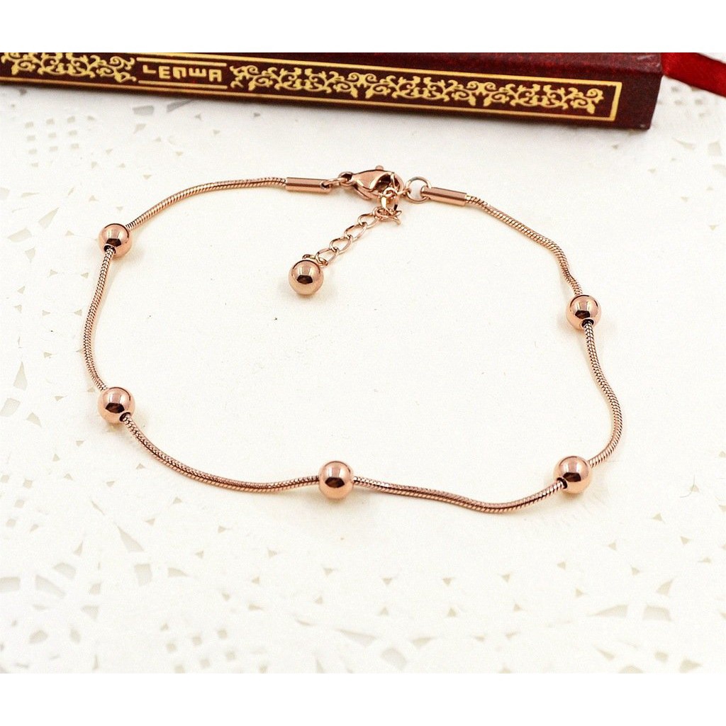 [Mã FAMAYFA giảm 10K đơn 50K] Lắc Chân Thép Titan Mạ Vàng Hồng 18k Đính Hạt Có Thể Điều Chỉnh | BigBuy360 - bigbuy360.vn