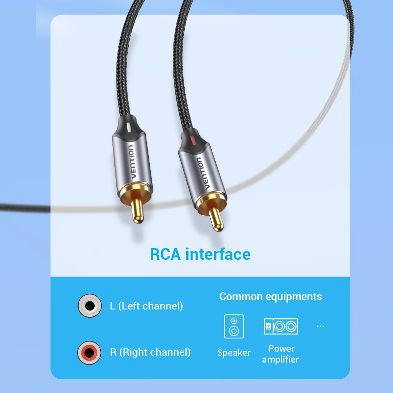 Dây Cáp Chuyển Đổi Vention Đầu Cắm 3.5mm Sang 2RCA Dành Cho Loa