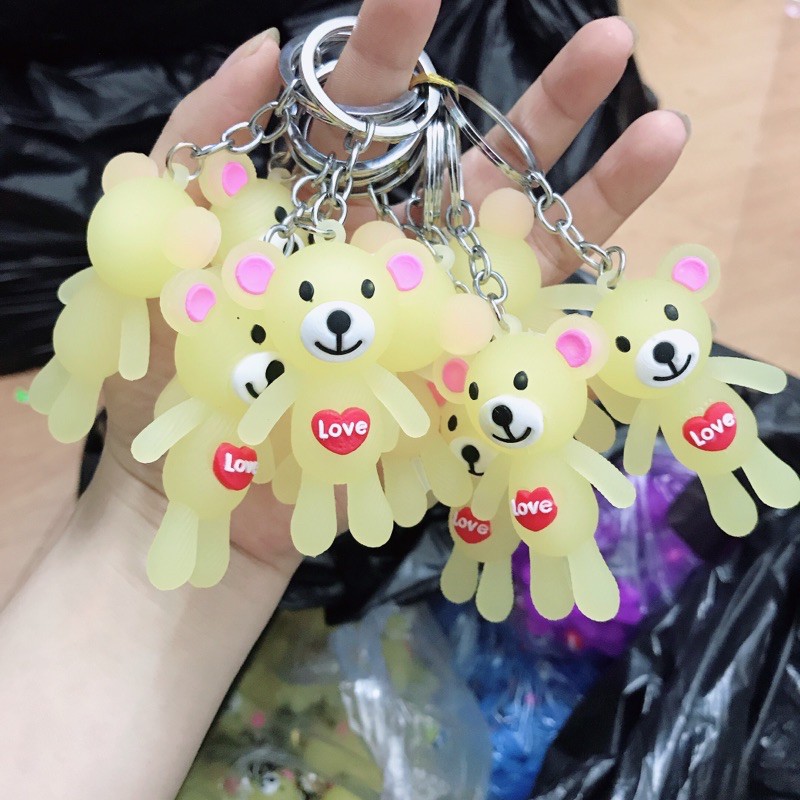 Sỉ 10 móc khoá nhựa dẻo không dây cao cấp