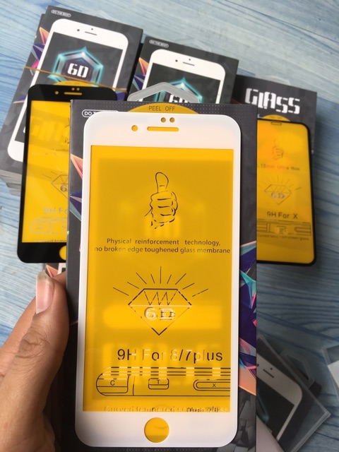 Kính cường lực full màn lp phủ nano siêu mượt rất dễ dán 6/6s/7/8/7plus/8plus