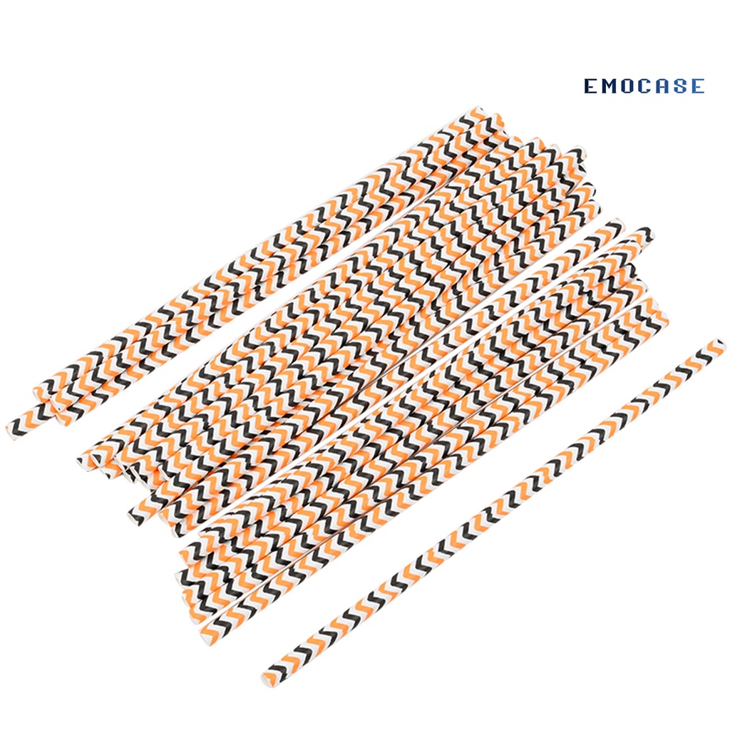 50 Ống Hút Giấy Dùng Một Lần Họa Tiết Halloween Bắt Mắt Tiện Dụng