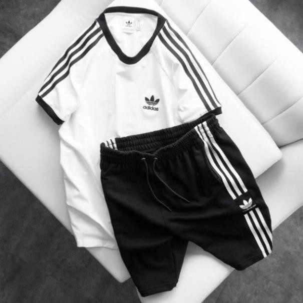 Bộ quần áo thể thao nam thun cao cấp, bộ adidas nam mùa hè cộc tay thun lạnh năng động tracksuit  ཾ  ྇