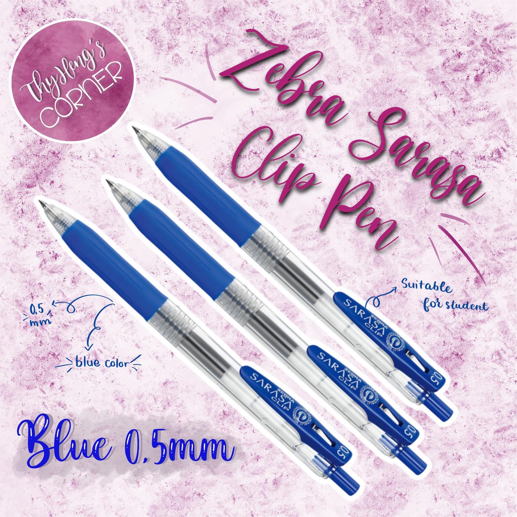 Bút bi gel Zebra Sarasa Clip (Black + Blue 0.5mm) - Made in Japan